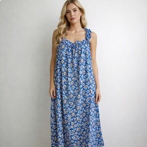 J Crew Cotton Ruffle-Trim Shift Dress sz XL Boho Vacation Festival Cottagecore